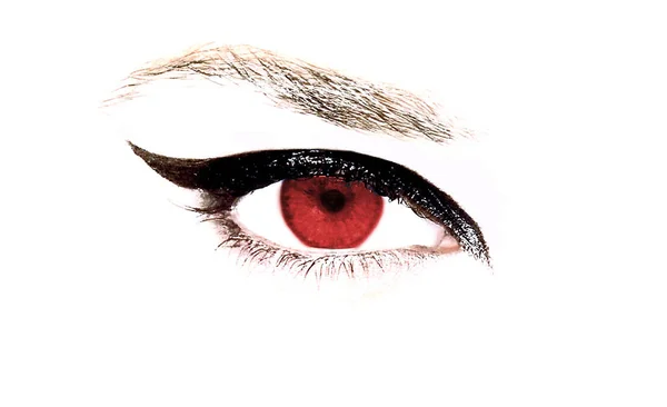 Zbliżenie Kobiecego Oka Pięknymi Niebieskimi Oczami — Zdjęcie stockowe