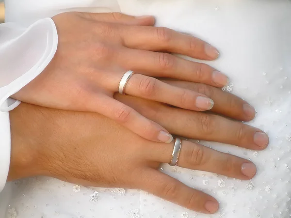 Esküvői Ékszerek Eljegyzési Gyűrűk Jegygyűrűk — Stock Fotó