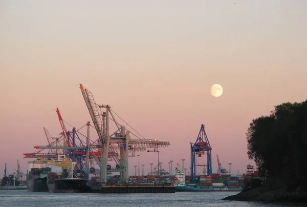 Full Moon Harbor — Stock Photo, Image