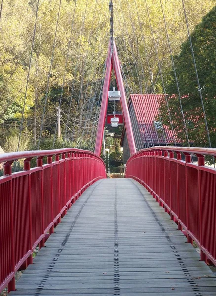 Most Wiszący Kolorze Czerwonym — Zdjęcie stockowe
