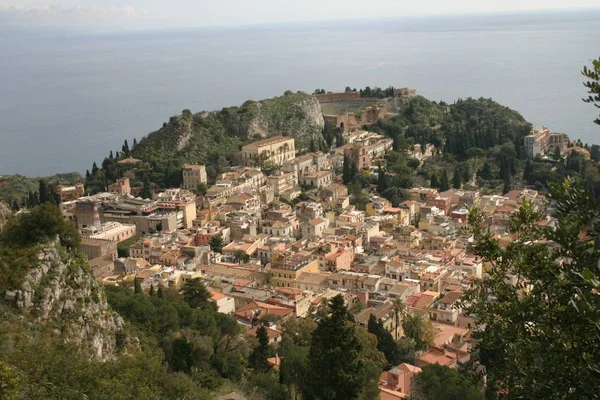 Isola Bella Gyönyörű Sziget Taormina Szicília — Stock Fotó