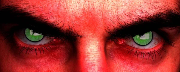 Zbliżenie Oka Kobiety Czerwonymi Ustami — Zdjęcie stockowe