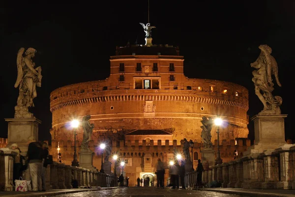 Castel Sant Angelo Natten — Stockfoto