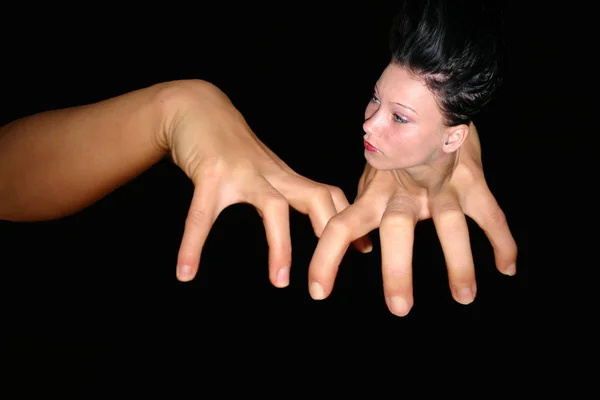 Belle Jeune Femme Avec Fond Blanc — Photo