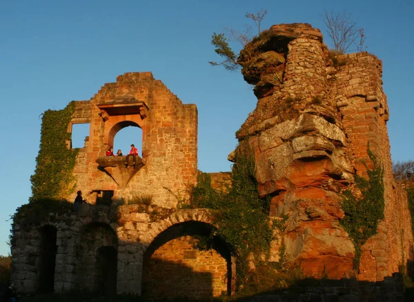 Picture Shows Second Castle Ramberg Who Neuscharfeneck Castle Castle Illuminated — Photo