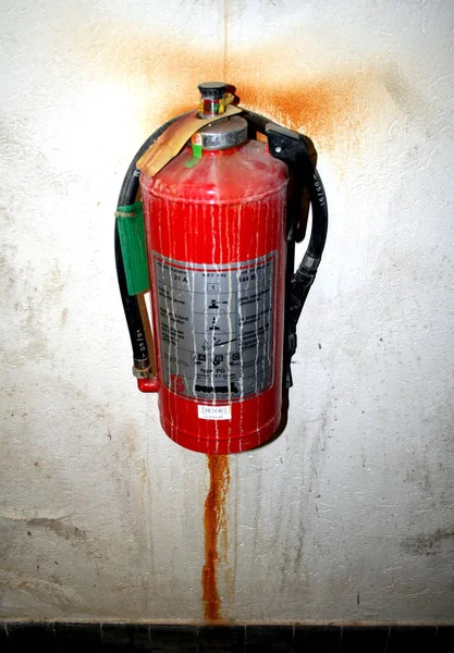 Viejo Hidrante Fuego Rojo Pared — Foto de Stock