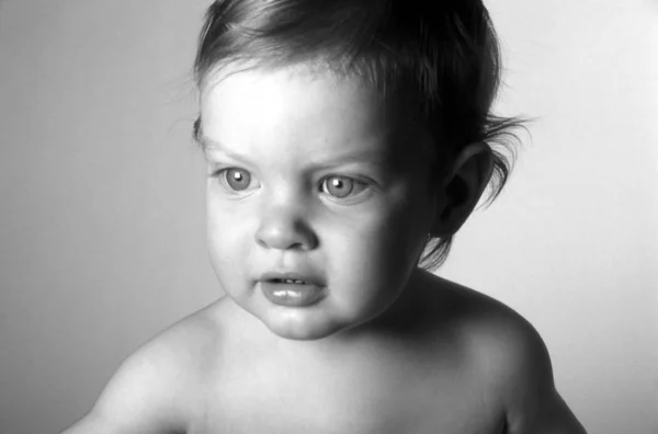 Närbild Porträtt Söt Baby — Stockfoto