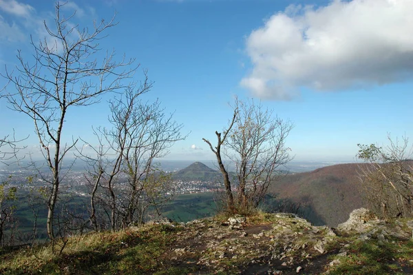 Albtrauf Med Utsikt Över Eningen Reutlingen Och Fjället Achalm Berättelsen — Stockfoto