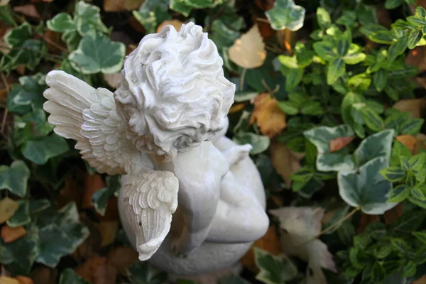 Uma Estátua Mármore Branco Anjo — Fotografia de Stock