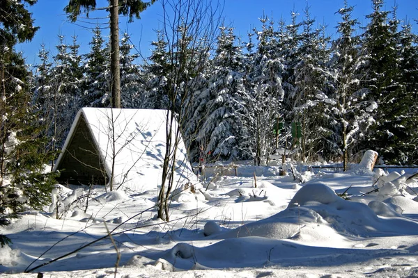 Piękny Śnieżny Krajobraz Zimowy — Zdjęcie stockowe