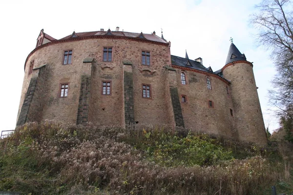 Castelo Gótico 600 Anos Mais Bela Saxônia Mencionado Pela Primeira — Fotografia de Stock