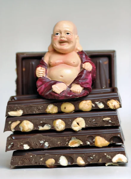 Block Choklad Siffra Bara Symboliskt Kunde Varit Annan Tjock — Stockfoto
