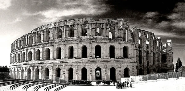 Αμφιθέατρο Στο Djem Τουνισία Γνωστό Και Κολοσσαίο Της Αφρικής Υποτίθεται — Φωτογραφία Αρχείου