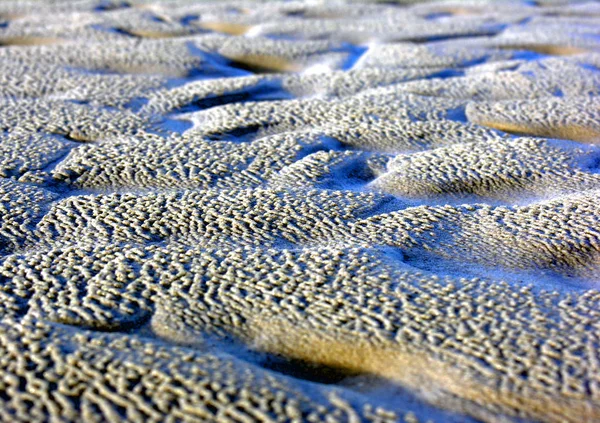 Praia Arenosa Peter Ording Após Inundação Correr Fora Água Ventos — Fotografia de Stock