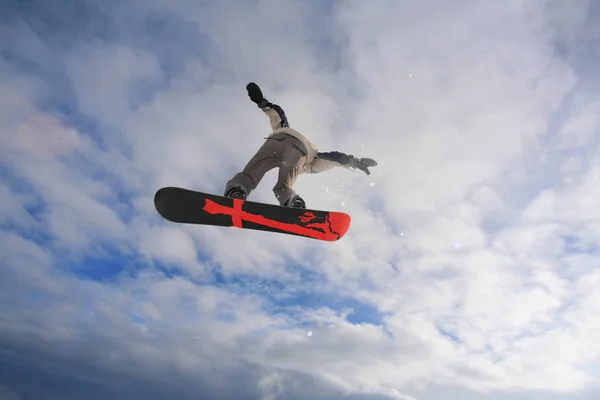 Snowboarden Auf Der Piste Skigebiet — Stockfoto