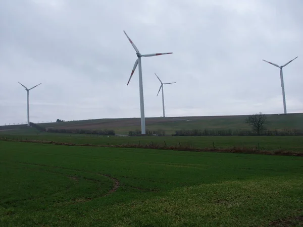 Industri Turbin Angin Energi Terbarukan — Stok Foto