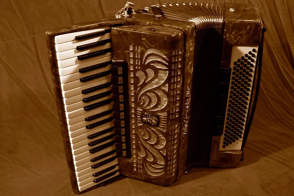 Akordeon Instrument Muzyczny Muzyka Ludowa — Zdjęcie stockowe