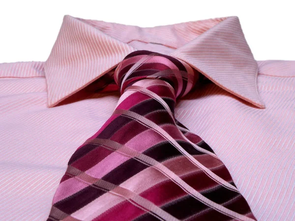 Рожева Краватка Ізольована Білому Тлі — стокове фото
