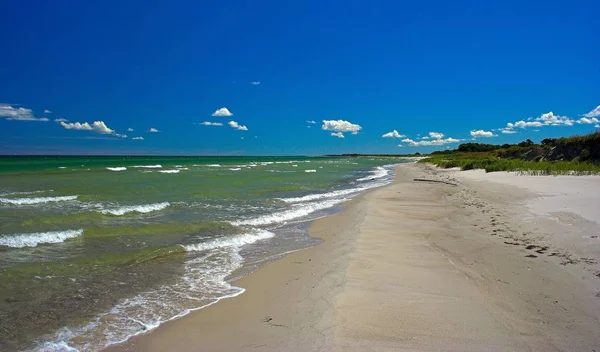 Uma Pequena Praia Península Zingst Ngefotet Com Filtro Polarizador Kit — Fotografia de Stock