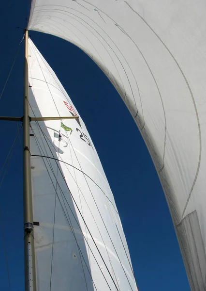 Rig Rigging Una Nave Vela Costituito Scintille Alberi Booms Gaffs — Foto Stock