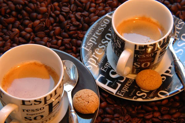 Braunes Kaffeetrinken Morgengetränk — Stockfoto