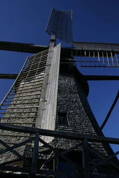 Vue Panoramique Paysage Avec Bâtiment Moulin Vent — Photo