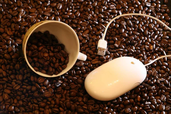 Die Schwarzen Kaffeebohnen — Stockfoto