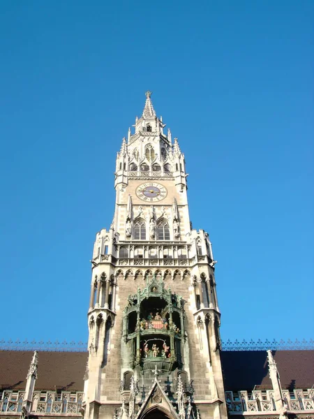 Tour Hôtel Ville Munich Avec Son Fameux Clocher — Photo