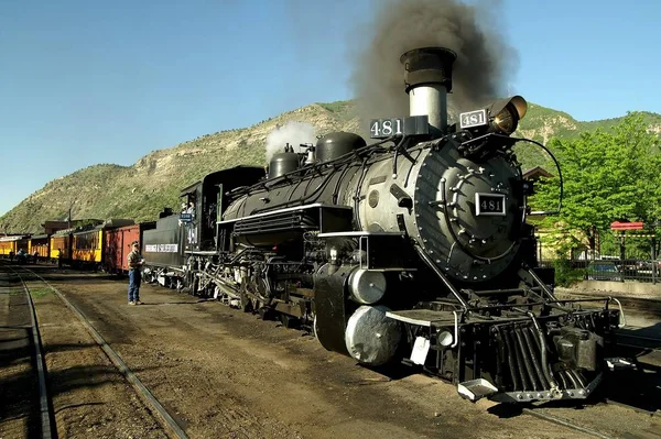 Los Nostálgicos Viajes Tren Por Mañana Desde Durango Silverton Donde —  Fotos de Stock