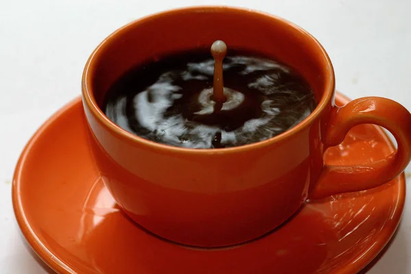 Zavřít Pohled Kávu Teplý Nápoj — Stock fotografie