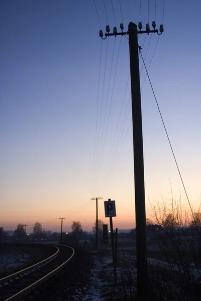 Přenosové Vedení Elektrické Vedení — Stock fotografie