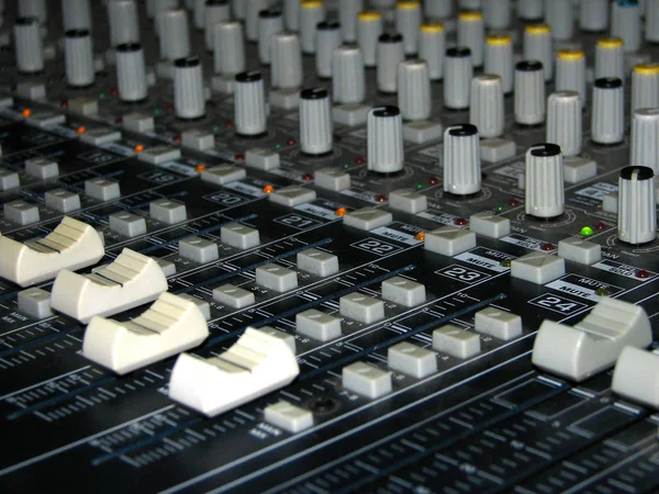 Sound Mixer Buttons Sliders — Stock Photo, Image