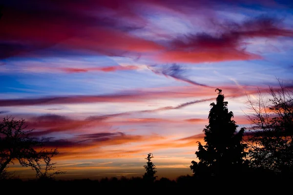 Nascer Sol Pôr Sol Céu Bonito — Fotografia de Stock