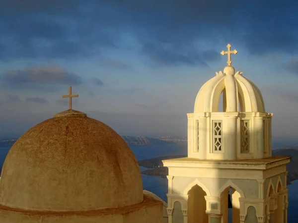 Uitzicht Vanuit Santorini Selectieve Focus — Stockfoto