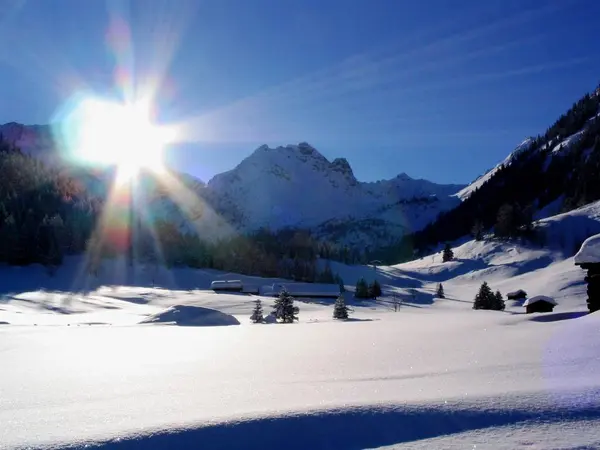 Vista Panoramica Bellissimo Paesaggio Alpino — Foto Stock