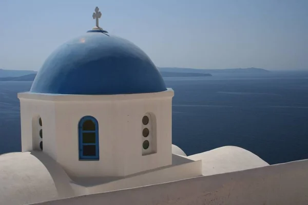 Detail Kostela Oia Santorini — Stock fotografie