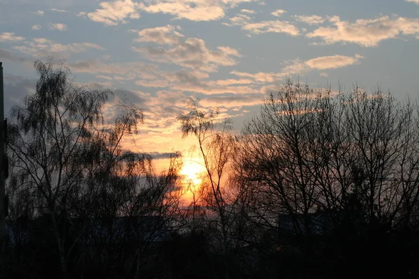 Pôr Sol Tarde Janeiro 2006 Meio Passado Quatro Fotografado Meu — Fotografia de Stock