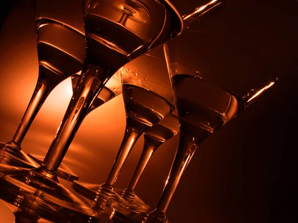 Glas Cocktail Glasögon Bar Bakgrund — Stockfoto