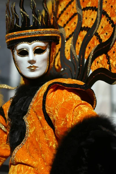 Mascarada Carnaval Veneza Trajes Face Máscara — Fotografia de Stock