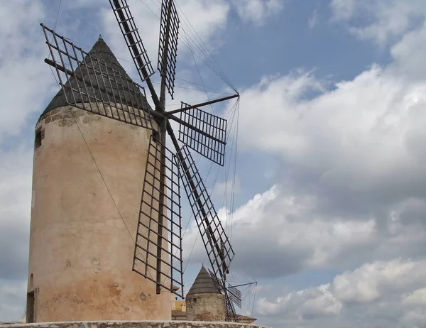 Molinos Viento Tradicionales Mallorca Spain —  Fotos de Stock