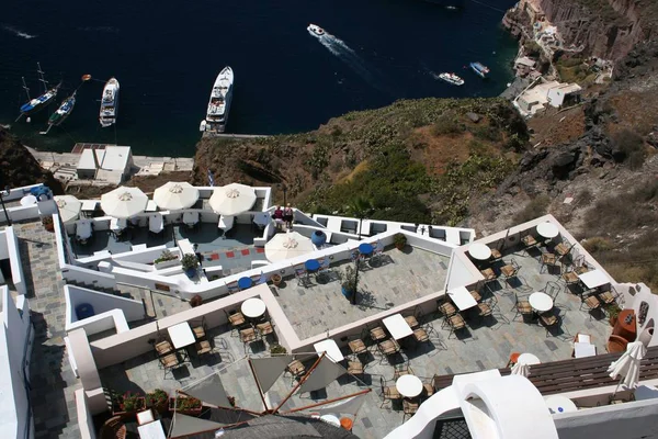 Overlooking Port Santorini — Stock Photo, Image