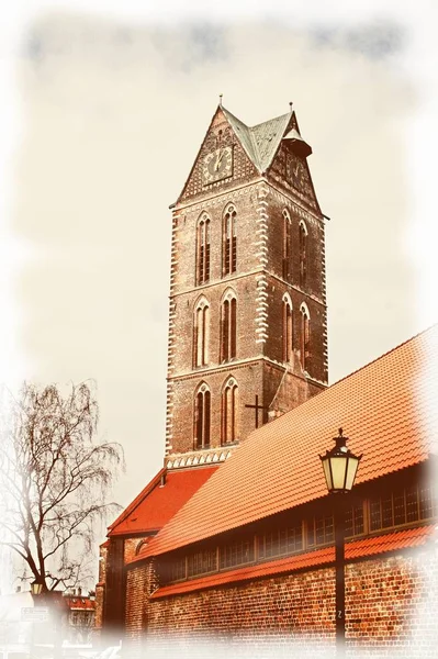 Vista Igreja Wismar — Fotografia de Stock