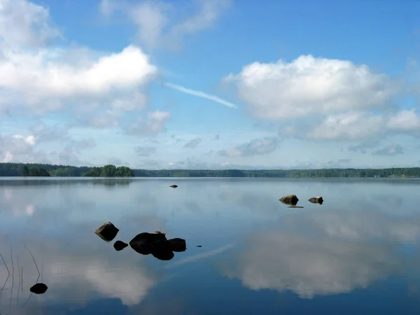 View Lake Reflection Clouds — Stock Photo, Image