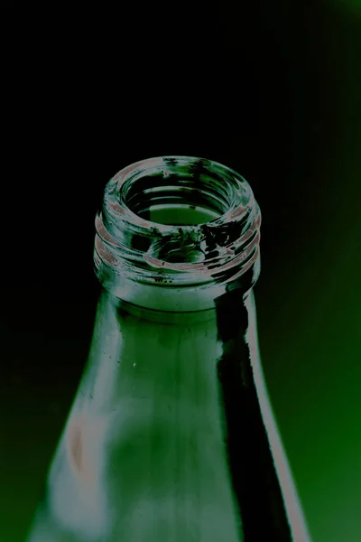 Vista Abstracta Colorida Sobre Cuello Botella Vidrio — Foto de Stock