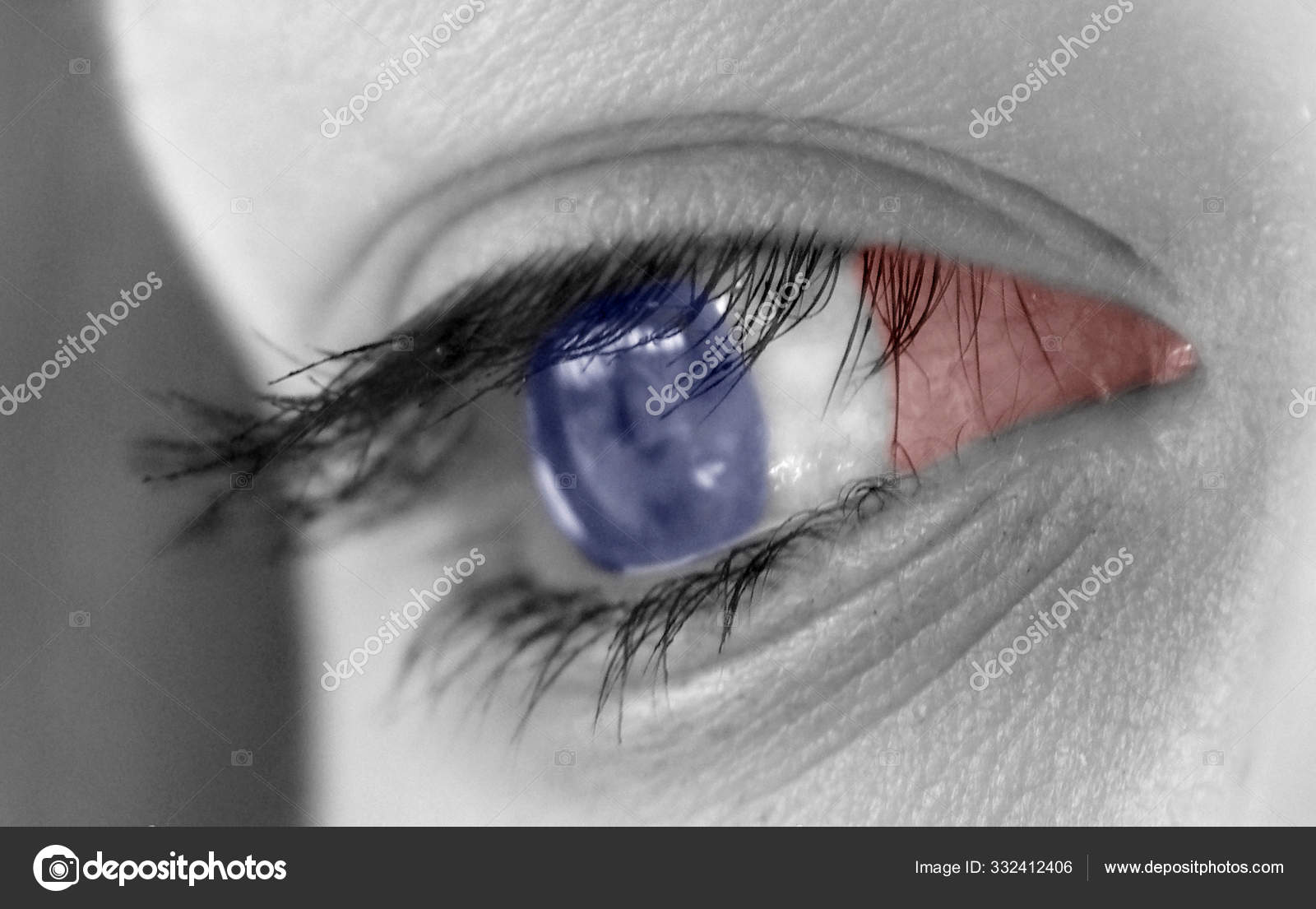 Eye French Flag Close Shot Stock Photo by ©PantherMediaSeller 332412406