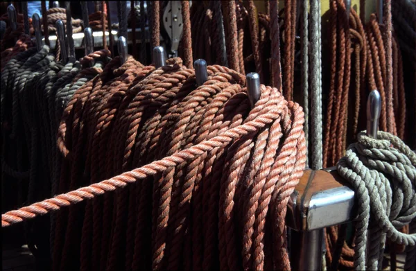 Vista Panorâmica Dos Detalhes Barco Vela — Fotografia de Stock