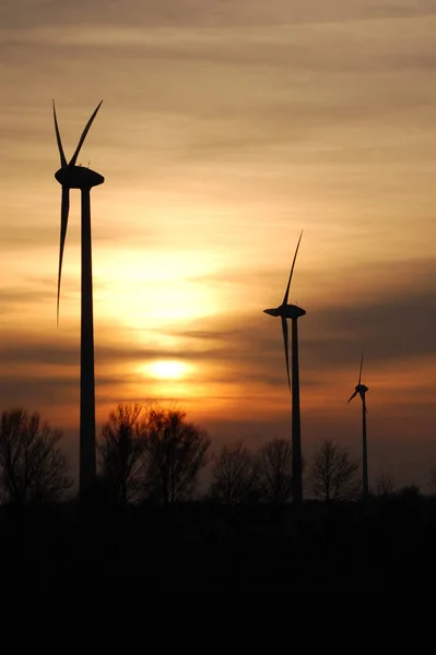 风力涡轮机 风力发电厂 — 图库照片