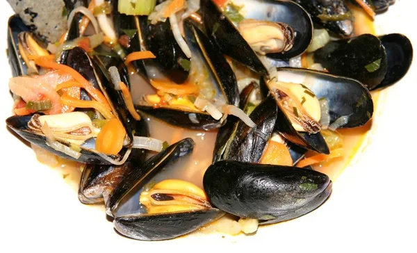 Servings Mixed Mussels — Stock Photo, Image