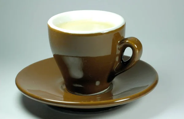 Xícara Café Uma Mesa Madeira — Fotografia de Stock