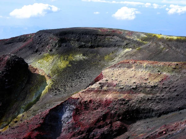 Etna Hegy Egyik Kráterének Oldalvonala — Stock Fotó